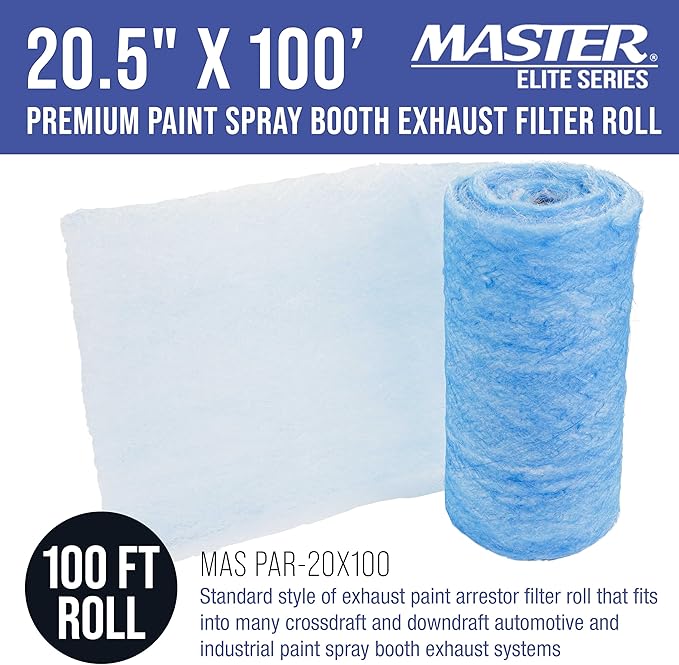 Master Elite Premium Paint Spray Booth Exhaust Filter Roll, 20.5" x 100' - Image 2