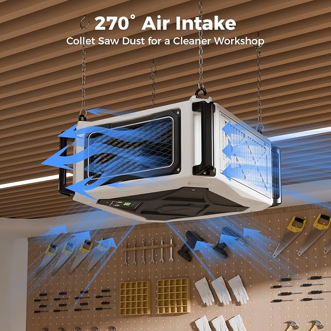 ALORAIR 2 Stage 270° Intake Air Filtration Systems Woodworking Built-In Ionizer - Image 3