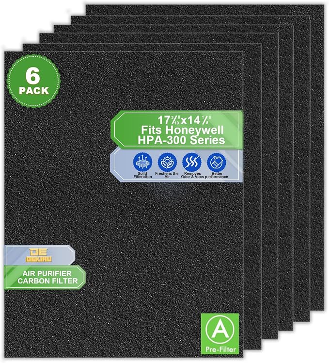 Dekiru 6 Pack Cut to Fit Activated Carbon Filter, Compatible by DEKIRU