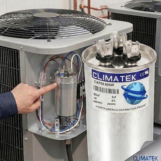 ClimaTek 80 + 5 MFD 370/440 Volt Dual Run Capacitor CAP99-8054R | 80/5 VAC | - Image 4