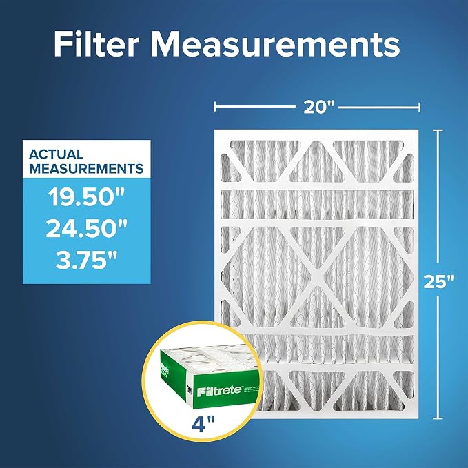 Filtrete 20x25x4 Slim Fit AC Furnace Air Filter, MPR 700, MERV 8, Fits - Image 2