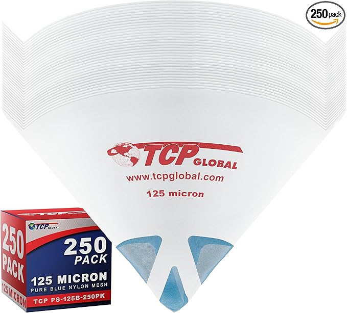 TCP Global - 125 Micron Filter Tips Ultra-Fine Paint Strainer - Pure Blue Nylon by TCPGlobal