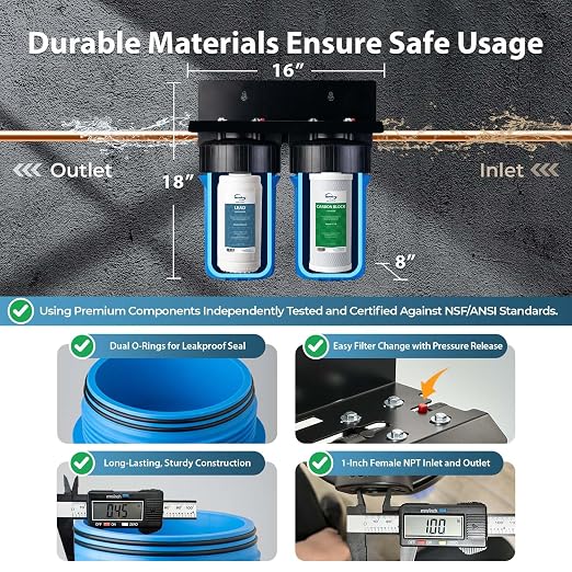 iSpring WGB21B-PB 2-Stage Whole House Water Filtration System w/ 10” x 4.5” - Image 4