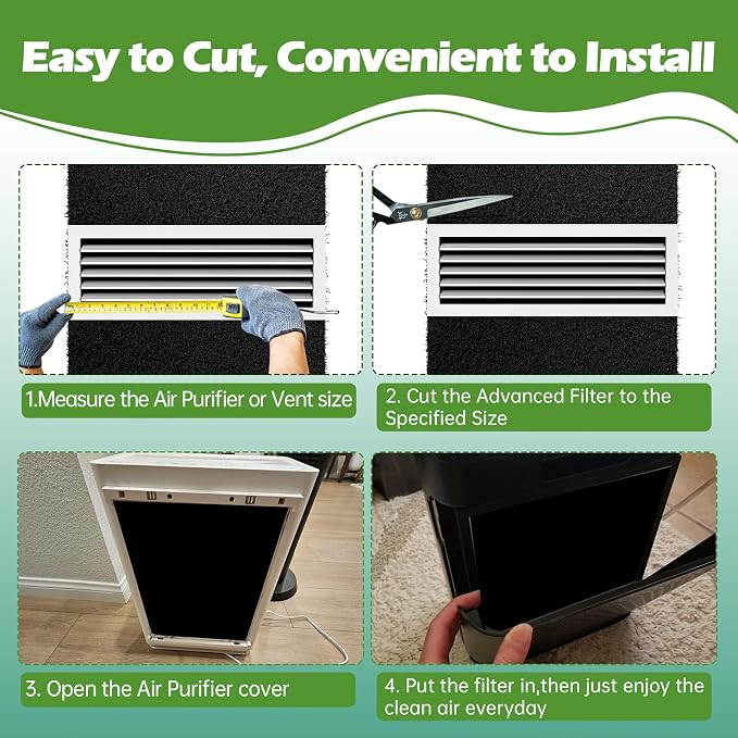 Cut to Fit Carbon Air Purifier Filter Roll, Carbon Pad Replacement - Image 6