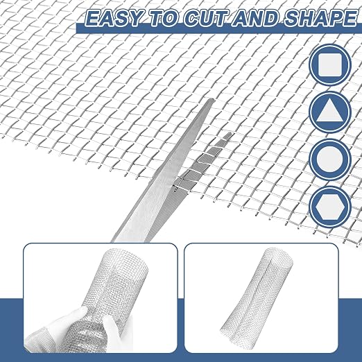 uxcell 5 Mesh 39" x 12" Woven Wire Mesh, 304 Stainless Steel Air Vent Filter - Image 4
