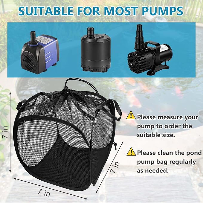 1Pcs Pop Up Pond Filter Bag 7inch Stainless Steel Wire Water Pump Barrier Box - Image 2