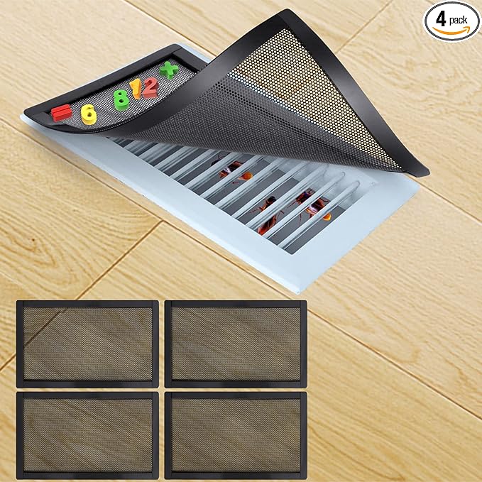 Magnetic Floor Register Vent Covers, 6 x 10 Inch Air Vent Filter Mesh, Sticky by ServetoMakeYourLifeEasier
