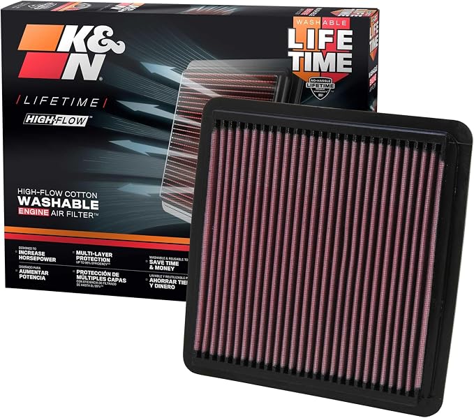 K&N High-Flow Original Lifetime Engine Air Filter: Increase Power: Premium by KNEngineeringInc