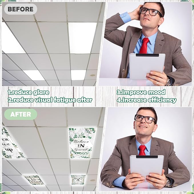 6Pcs Fluorescent Light Covers for Classroom Ceiling Lights, 4 x 2 Feet - Image 5