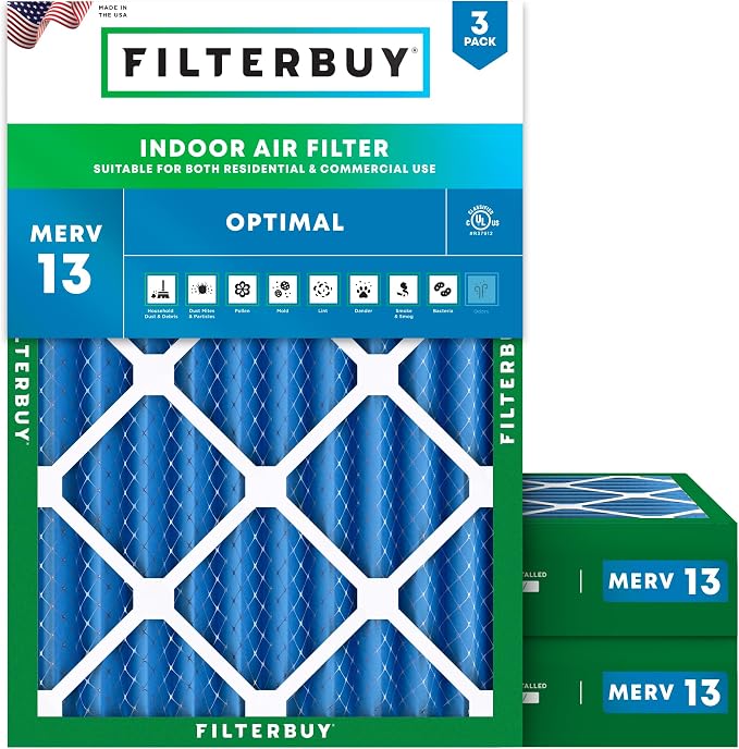 Filterbuy 14x20x4 Air Filter MERV 13 Optimal Smoke & Allergy Defense, by Filterbuy