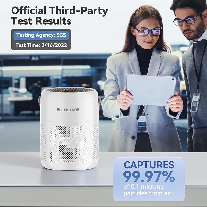 FULMINARE Air Purifiers for Home Bedroom H13 True HEPA Air Purifier, 3 Speeds - Image 4