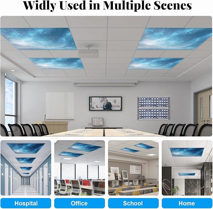 2 Pack Fluorescent Light Covers- 4 x 2 Feet Magnetic Ceiling Light Cover Room - Image 4