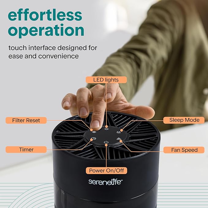 SereneLife HEPA Air Purifier for Home, Compact Quiet Air Purifier - Image 3