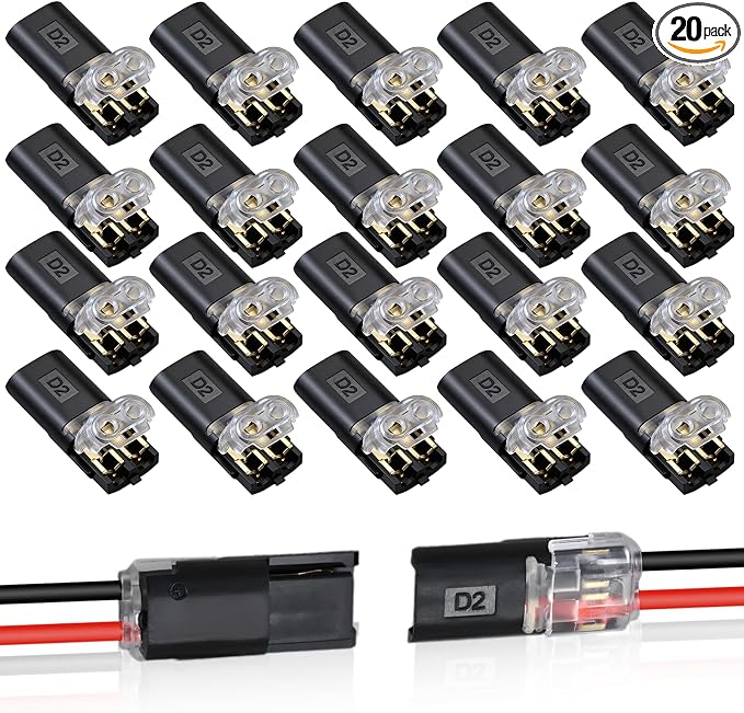 20PCS Double Wire Plug in Connector, Pluggable Low Voltage Wire Connector by Unknown