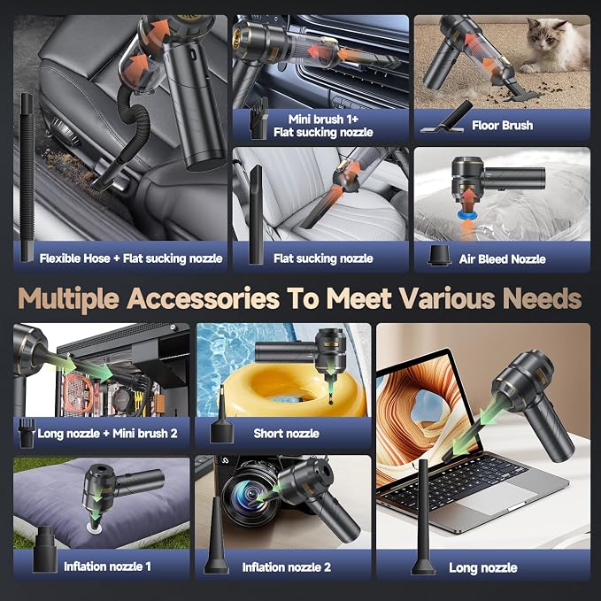 Car Vacuum Portable Cordless, Foldable Handheld Vacuum - Image 4