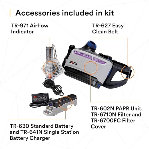 3M PAPR Respirator, Versaflo Powered Air Purifying Respirator Kit, TR-600-HKL - Image 6