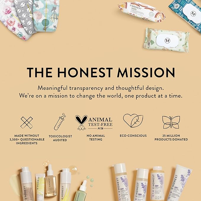 The Honest Company 2-in-1 Cleansing Shampoo and Body Wash Face Lotion Bundle Gentle for Baby Naturally Derived Lavender Calm 18.5 fl oz