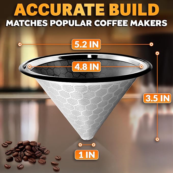 Stainless Steel Pour Over Coffee Filter Compatible - Image 2