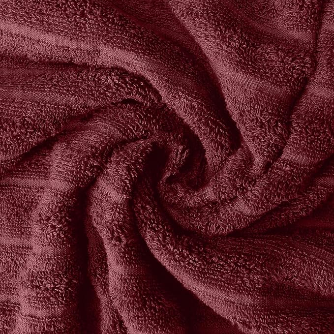 DAN RIVER Pack of 2 Bath Sheet 35x70 Inches, Ribbed Jumbo Bath Towels, Soft and Absorbent Extra Large Towels - Pomegranate