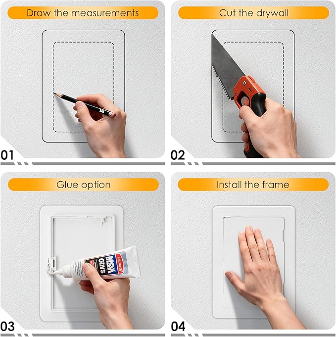 Suteck Plumbing Access Panel for Drywall Ceiling 6 x 9 Inch Reinforced Plastic Wall Access Doors Removable Hinged Panel