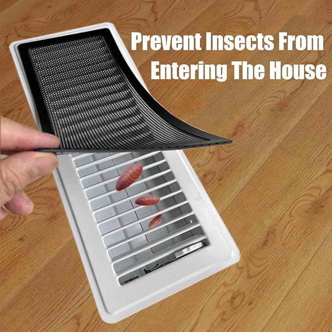 Floor Register Vent Cover- 4"x12" Magnetic Air Vent Screen Mesh Cover - Image 3