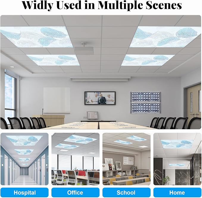 2 Pack Fluorescent Light Covers- 4 x 2 Feet Magnetic Ceiling Light Cover Room - Image 3