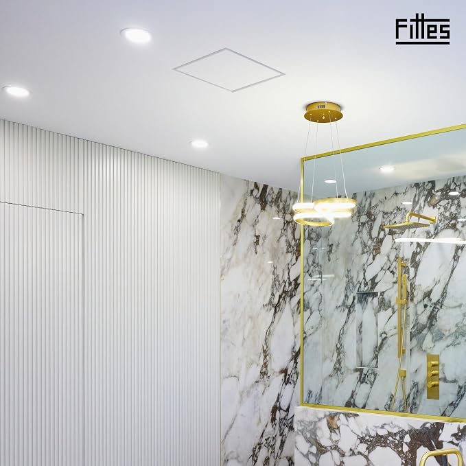 Fittes Flush Exhaust Mount, Minimalist ABS Plastic Bathroom Ventilation Fan - Image 8