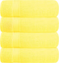 BELZZI Home Ultra Soft 4 Pack Oversized Bath Towel Set 27x54, Cotton Compact Bath Towels, Highly Absorbant Eco-Friendly Quickdry & Lightweight Towel, Ideal for Gym Travel Camp Pool - Lime Yellow
