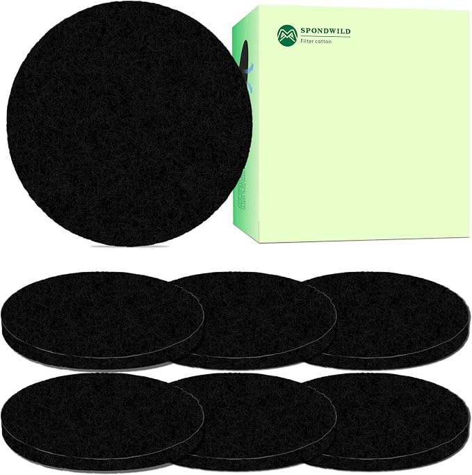 7 Pack 6.7 Inch Round Fiber Cotton Activated Charcoal Compost Filters by SPONDWILD