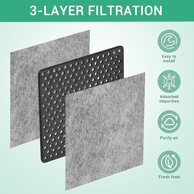 4 Pack Refrigerator Air Filter Replacement, Compatible - Image 4
