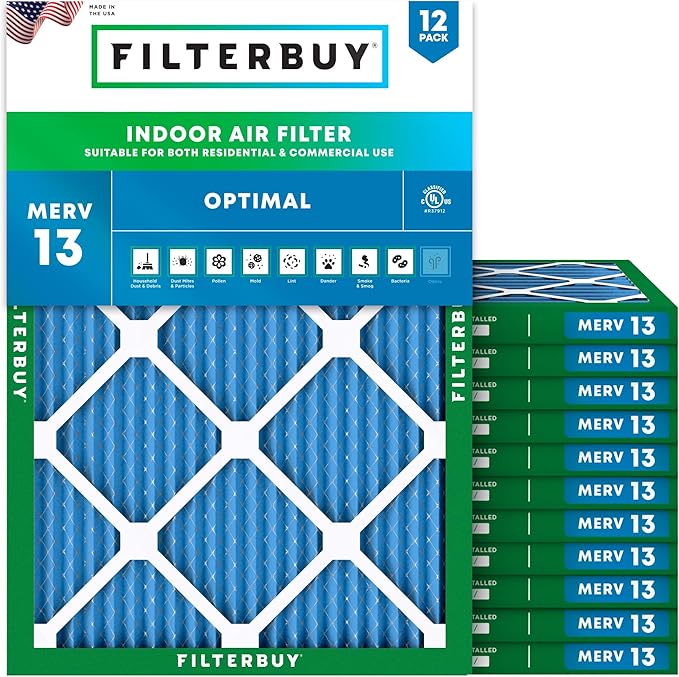 Filterbuy 14x16x1 Air Filter MERV 13 Optimal Smoke & Allergy Defense, by Filterbuy