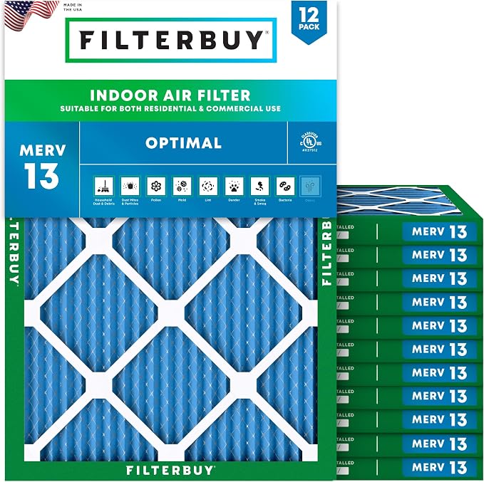 Filterbuy 28x30x1 Air Filter MERV 13 Optimal Smoke & Allergy Defense, by Filterbuy