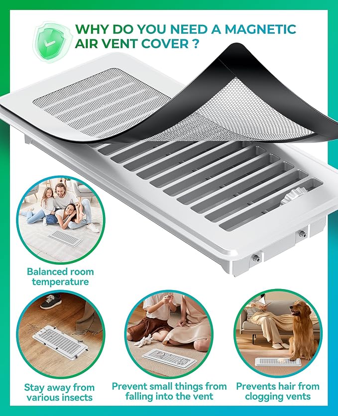 Magnetic Vent Screen Mesh Covers 3 Pack, Floor Vent Covers, Vent Covers - Image 5