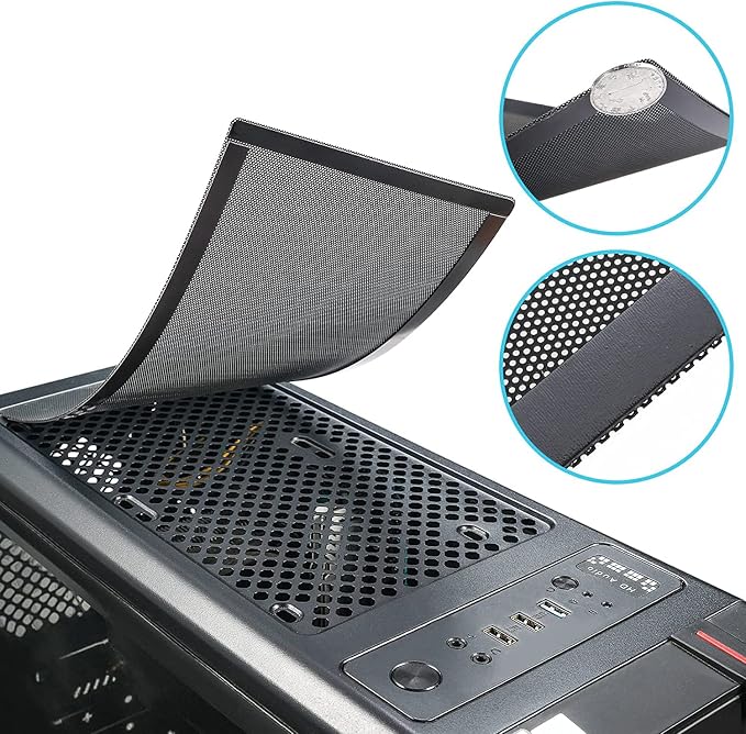 280x140mm PC Case Dust Mesh Filter, Magnetic Frame Computer Fan Dust Mesh PC - Image 3