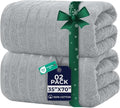 DAN RIVER Pack of 2 Bath Sheet 35x70 Inches, Extra Large Ribbed Oversized Bath Towels, Thick Absorbent Hotel Bath Towels - Highrise