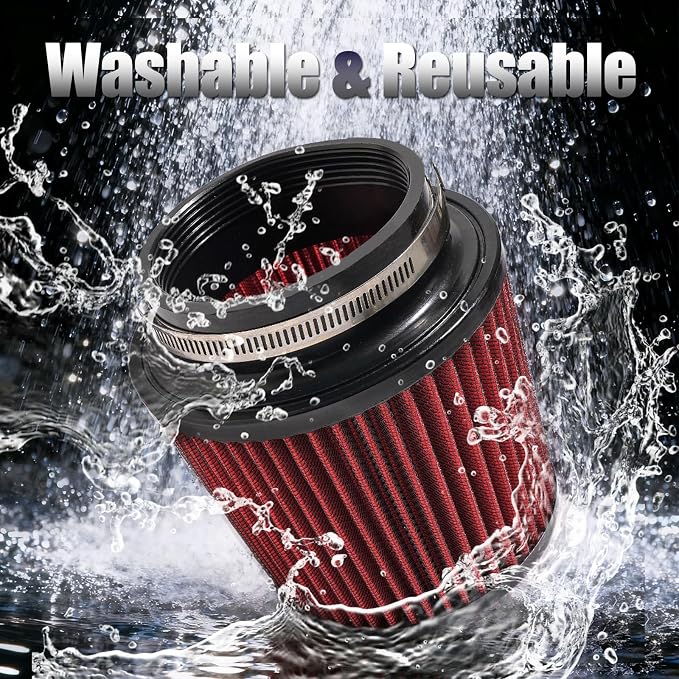 4" Inlet Car Performance Reusable Cold Air Intake Filter Universal 100mm - Image 3