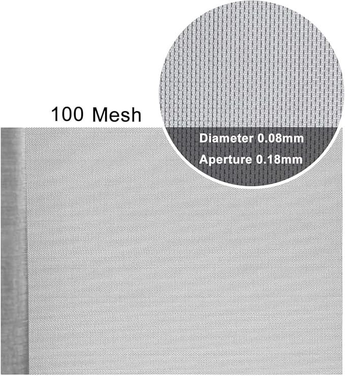 100 Mesh Stainless Steel Woven Wire, 0.18mm Fine Hole Screen Roll, - Image 3