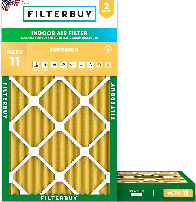 Filterbuy 14x24x2 Air Filter MERV 11 Superior Pet & Allergy Defense, by Filterbuy