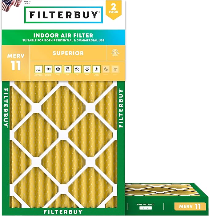 Filterbuy 16x24x2 Air Filter MERV 11 Superior Pet & Allergy Defense, by Filterbuy