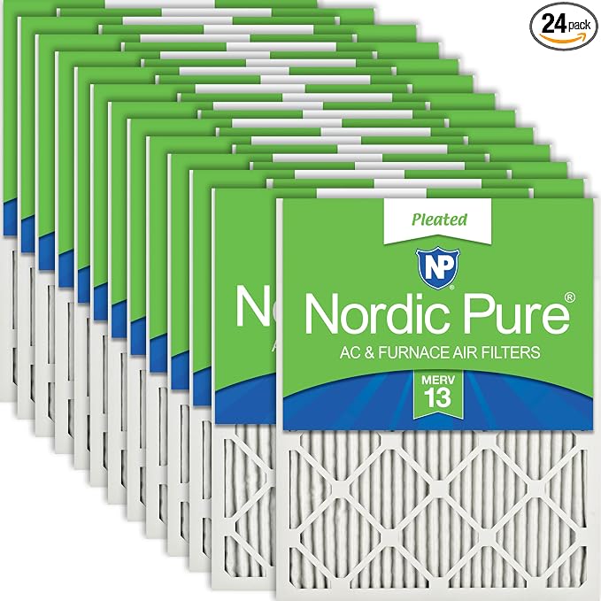 Nordic Pure 16x24x1 Pleated MERV 13 Air Filters 24 Pack by NordicPure