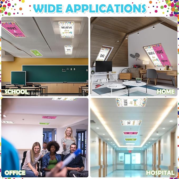 4Pcs Fluorescent Light Covers for Classroom Ceiling Lights, 4 x 2 Feet - Image 8