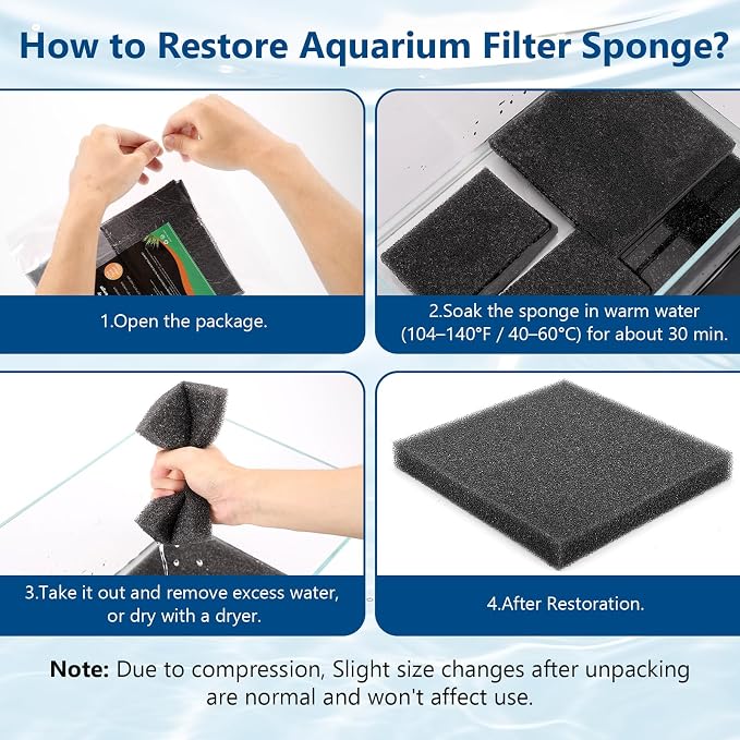 hygger Aquarium Sponge Filter Pad, Filter Media Foam Sponges, Cut-to-Size Open - Image 5