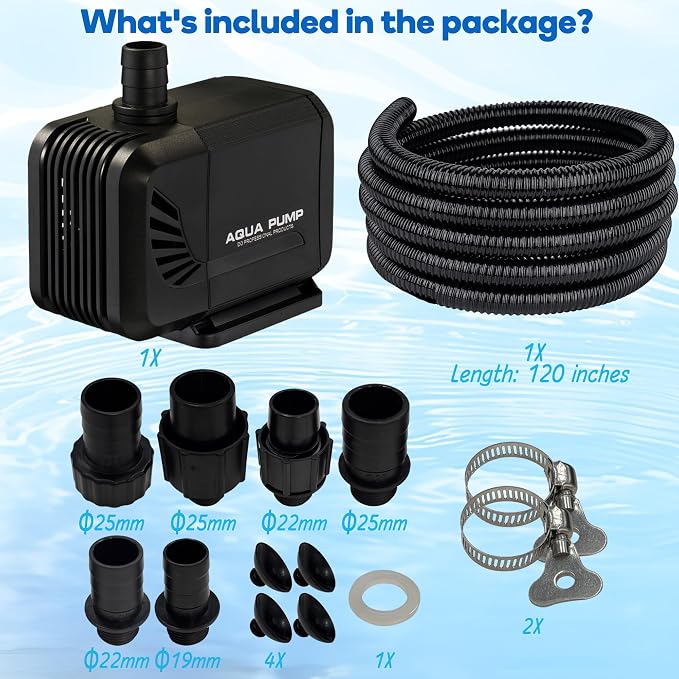 900 GPH 45W Submersible Water Pump and 10 FT Tube - Image 7