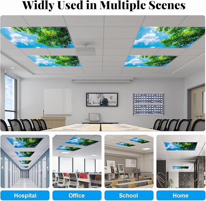 2 Pack Fluorescent Light Covers- 4 x 2 Feet Magnetic Ceiling Light Cover Room - Image 3