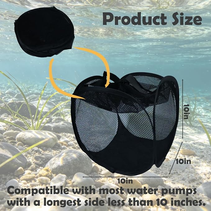 10in Pop Up Pond Filter Bag, Pond Pump Filter Bag, Pump Barrier Box - Image 2