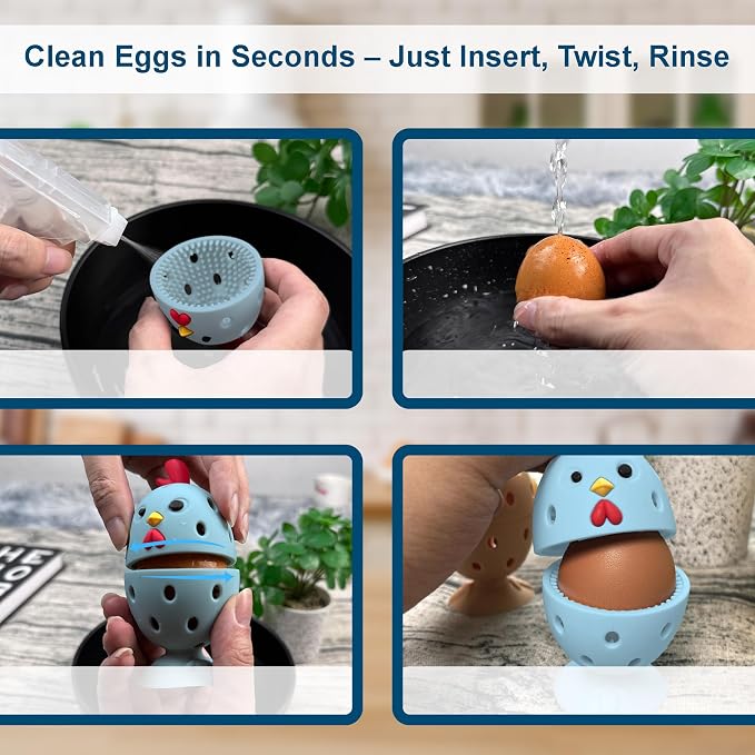 Egg Washer for Fresh Eggs, Egg Scrubber for Fresh Eggs, 2 Reusable Silicone - Image 4