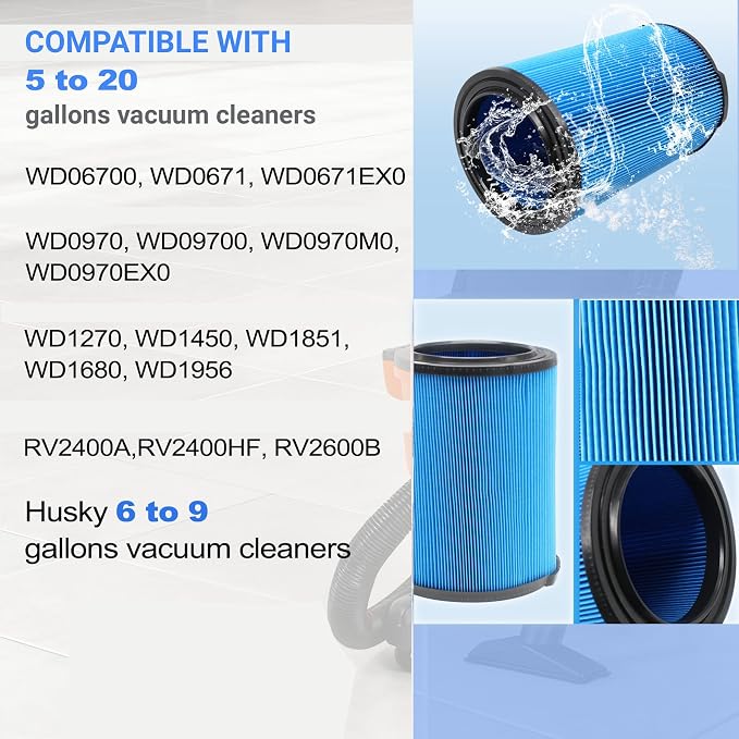 Replacement VF5000 Filter for Ridgid Shop Vac Filter 5-20 Gallon, 3-Layer - Image 4