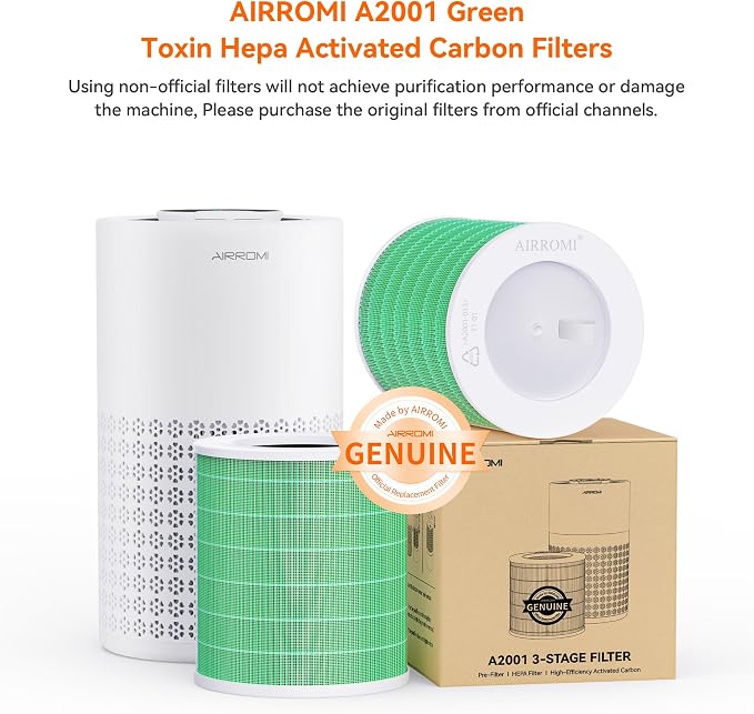 AIRROMI A2001 HEPA Air Purifier Replacement, 3-In-1 Original Filter, Removes - Image 2