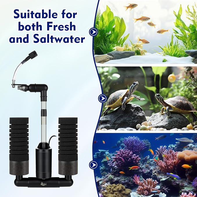 AQQA Electric Sponge Filter for Aquarium – Quiet USB Powered Breeding & Shrimp - Image 6