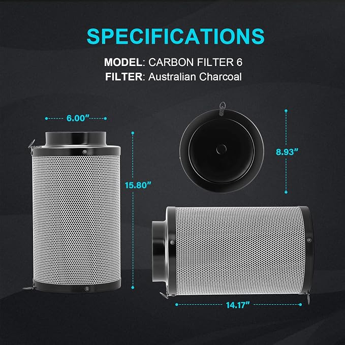 iPower 6 Inch Air Carbon Filter Odor Control - Image 6